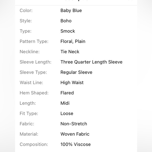 New Boho Aqua  & White Loose Viscose Floral Smock Dress small. The first picture - Picture 15 of 16